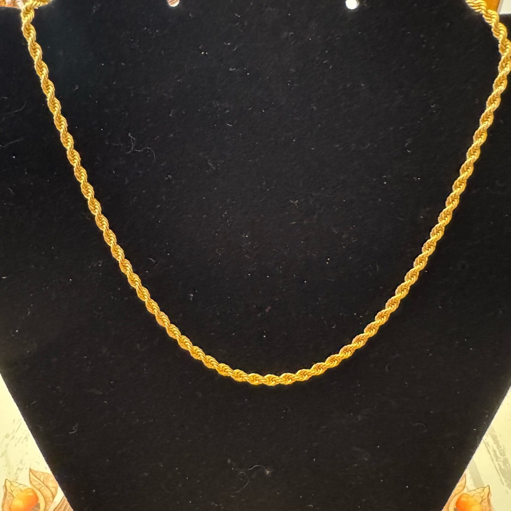 Vintage Monet Gold Twisted Rope Chain Necklace 16”